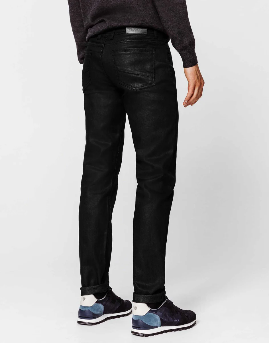 Jean slim enduit noir