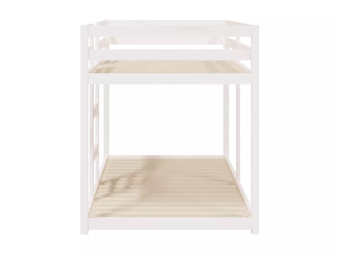 Lit superposé Blanc 90x190 cm Bois de pin massif