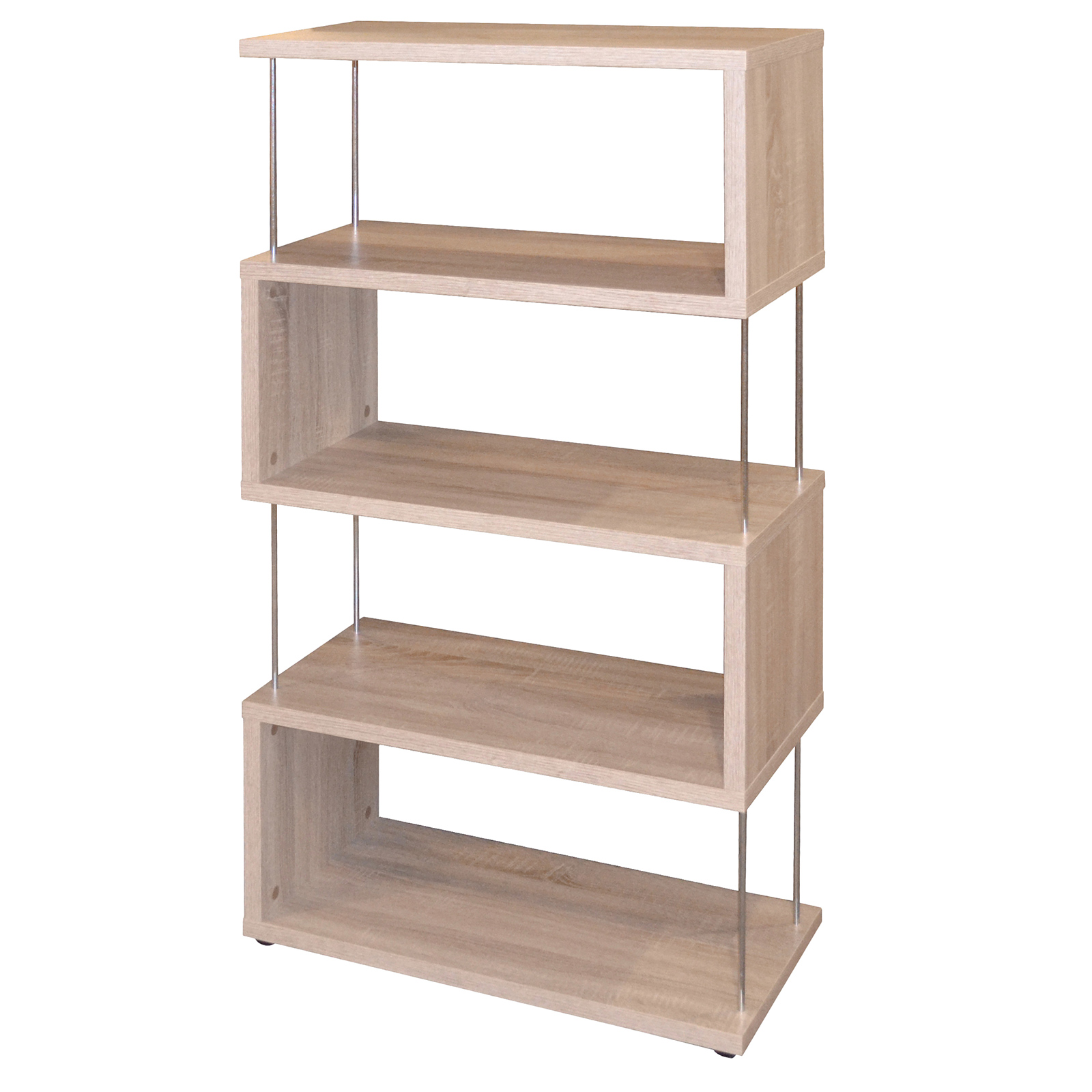 Standregal - Sonoma Eiche - silber - 66 cm breit