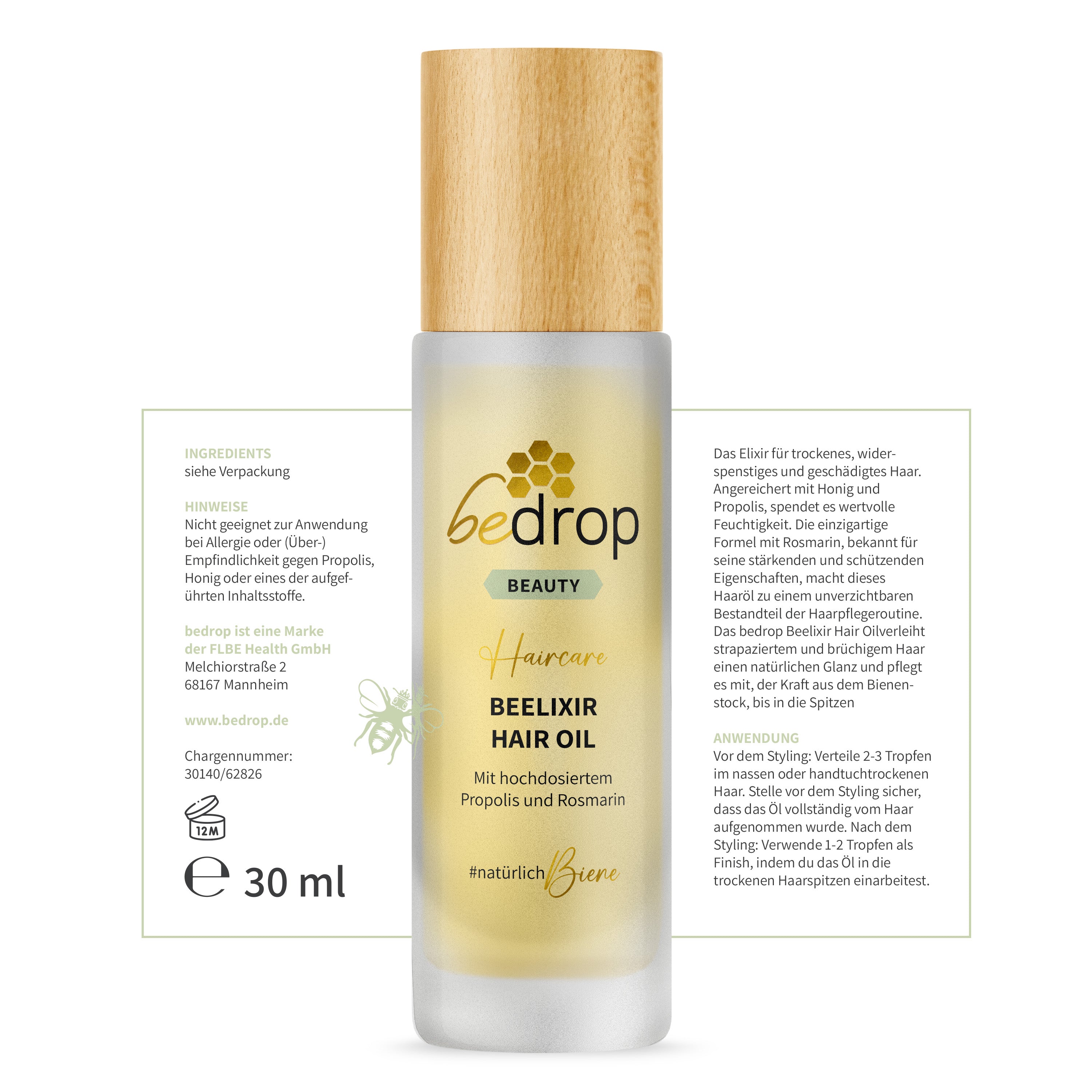 Hair Care Set | BEELIXIR HAIR OIL & Gelée Royale festes Shampoo bei beanspruchtes Haar & Haarwachstum
