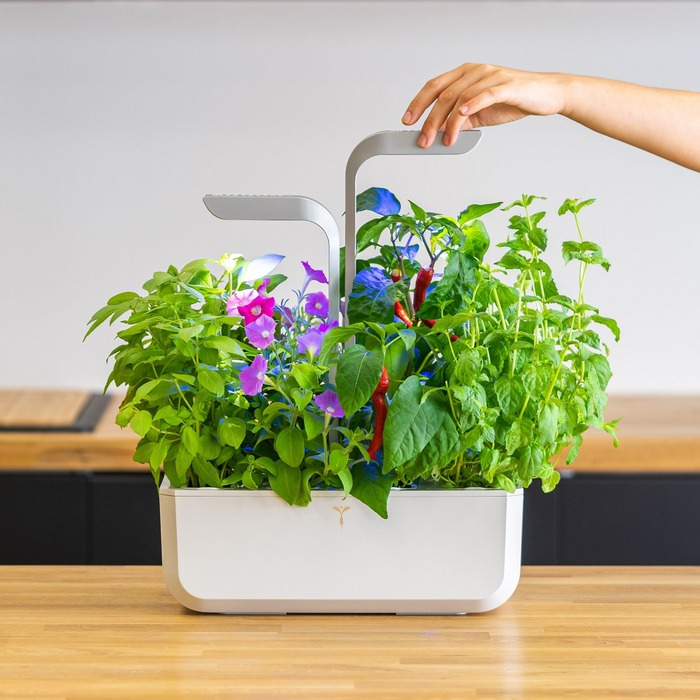 (4-fach) Smart Kräutergarten Indoor Gemüse Beet Blumen Anzucht mit LED Beleuchtung / Wassertank (VPOT-SAWAS-A-2) - Arctic White