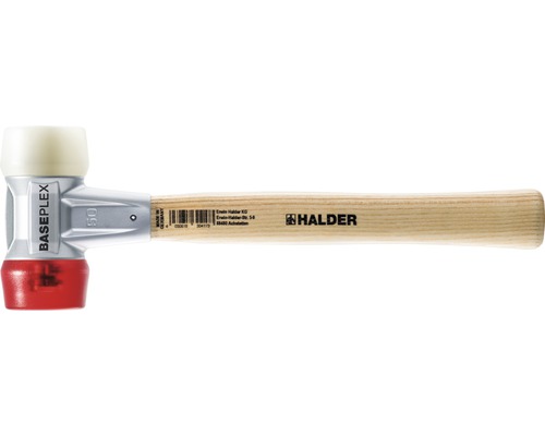 Zachte hamer, celluloseacetaat/nylon, HALDER Baseplex Ø 40 mm, houten steel & zinkgiethuis