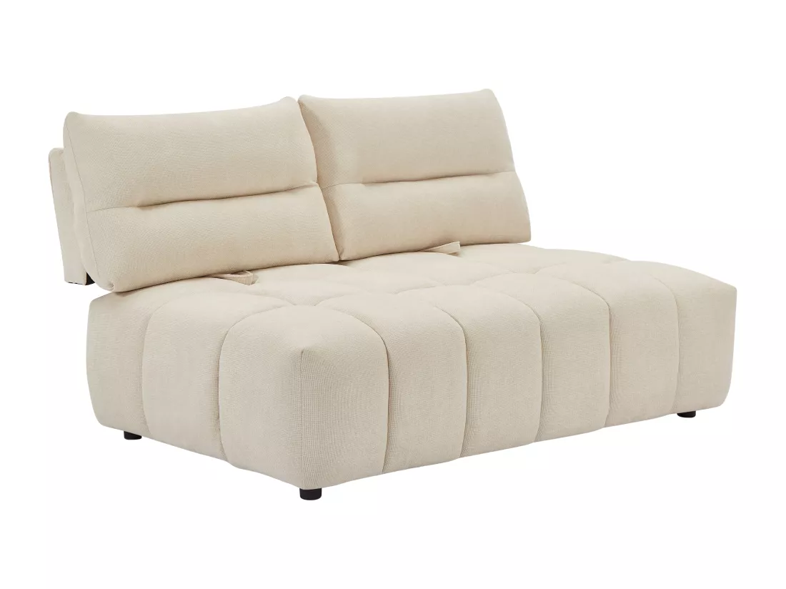 Canapé 2 places dossier avance-recule en tissu texturé beige APOLIU