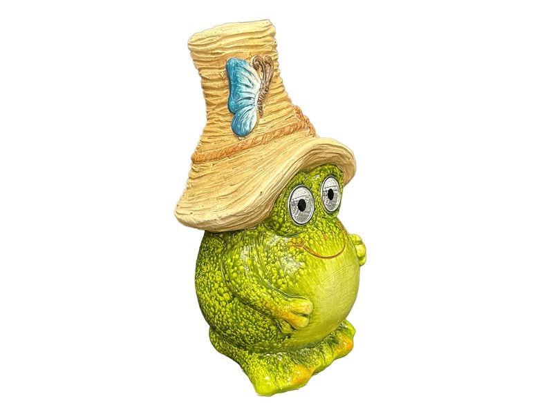 Dameco Solar Figur Frosch Grün LED Solar Figur mit Hut