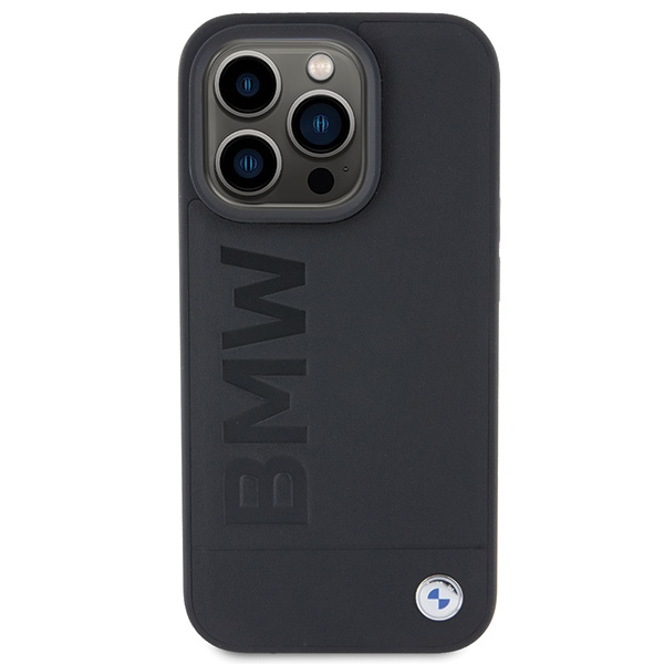 iPhone 15 Pro Max MagSafe Echtleder Hülle Imprint (BMHMP15XSLLBK) - Schwarz