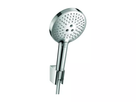 Ensemble support mural et douchette 120 3jet avec flexible de douche 125 cm chromé Hansgrohe Raindance Select S