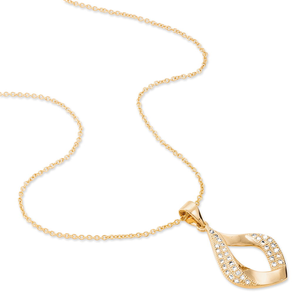 Collier Mai-lee Plaqué Or Jaune Oxyde De Zirconium
