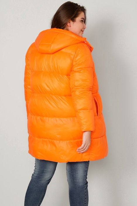 Steppjacke, Straight Fit, abnehmbare Kapuze, 2-Wege-Zipper