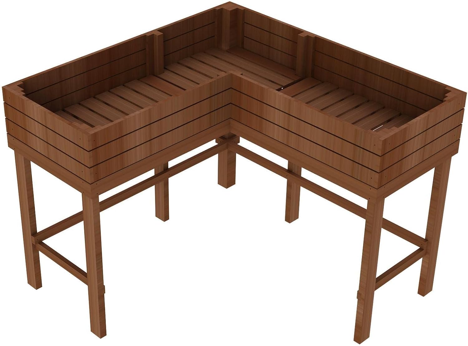 Eckhochbeet aus Fichtenholz - Hochbeet in L-Form für Kräuter & Gemüse 120x120x90cm