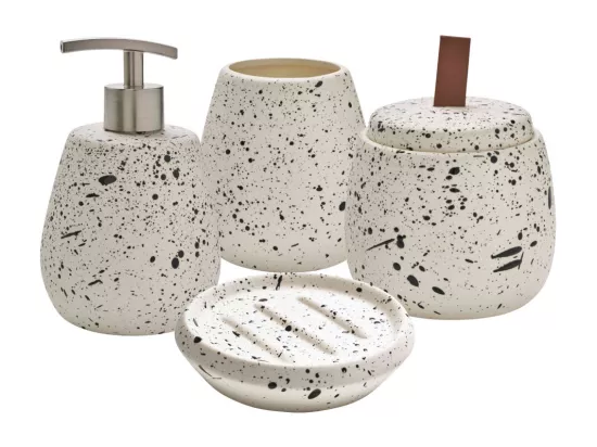 Set de salle de bain 4 pièces céramique blanc