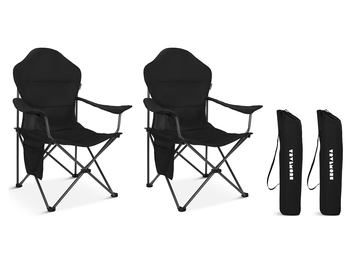 TRVLMORE Compact Plus Black vouwstoel - Set van 2