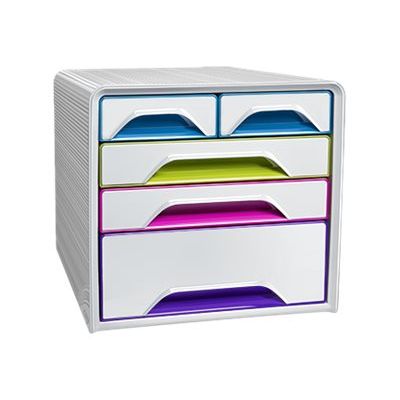 CEP Smoove Arctic - Module de classement 5 tiroirs panachés - blanc/muliticolore