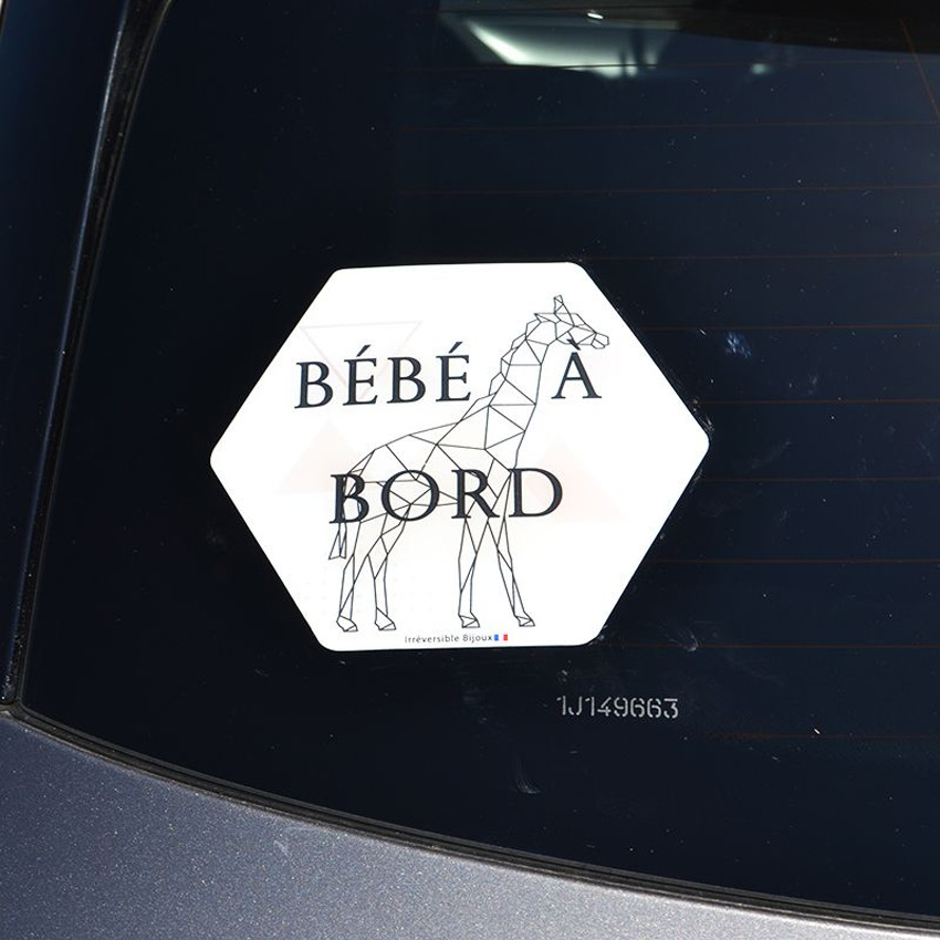 Adhésif bébé à bord Girafe blanc
