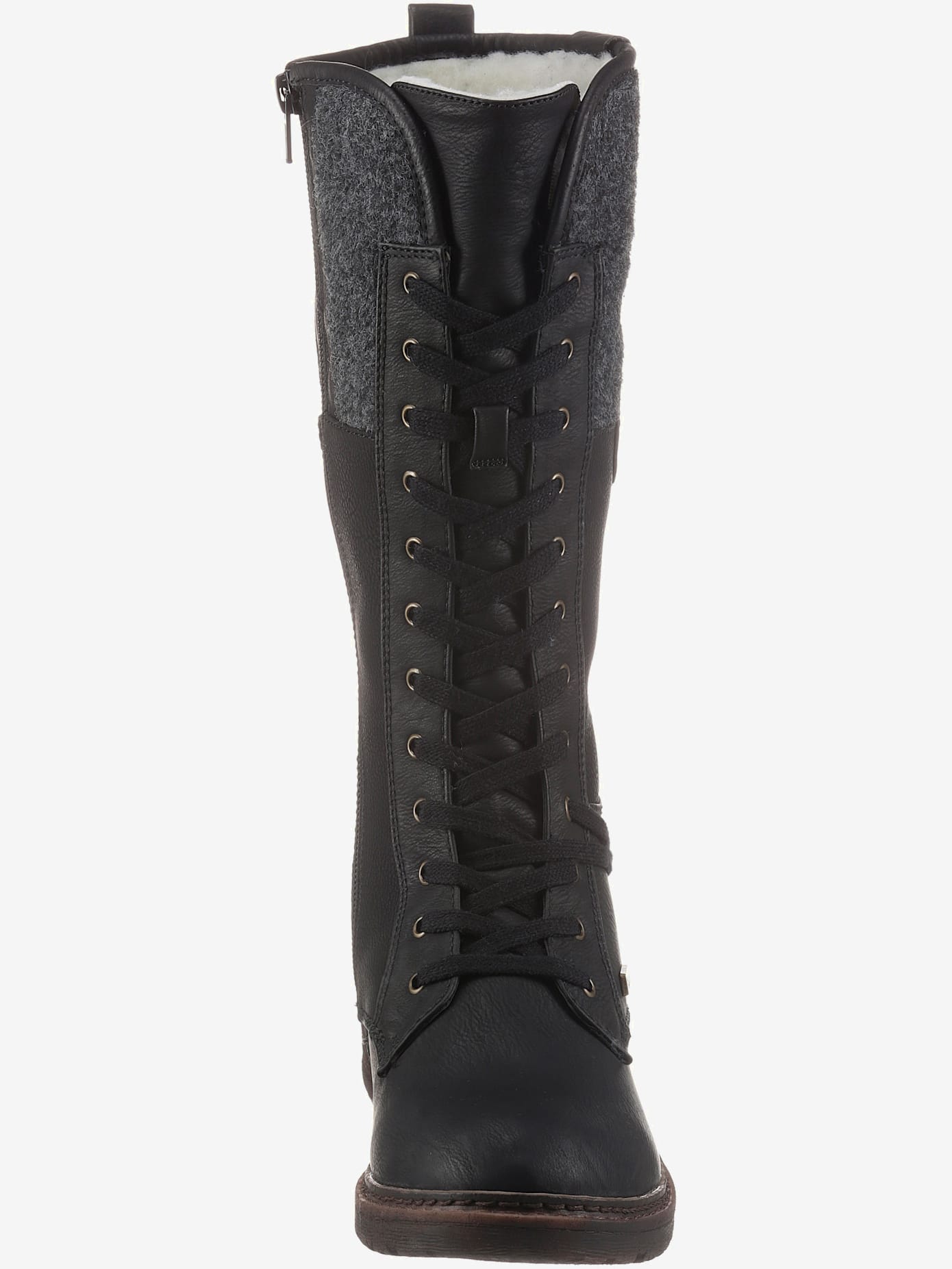 Bottes à lacets dessus imitation cuir et textile