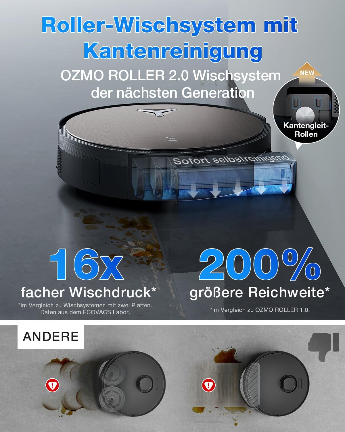 ECOVACS Deebot X11 Pro Omni Staubsaugerroboter Set, mit Blast und Leistung 19500 Pa, OZMO Roller 2.0, PowerBoost Ultra-Schnell, max. Aufstieg von 4 cm, ZeroTangle 3.0, TruEdge 3.0, Station Omni
