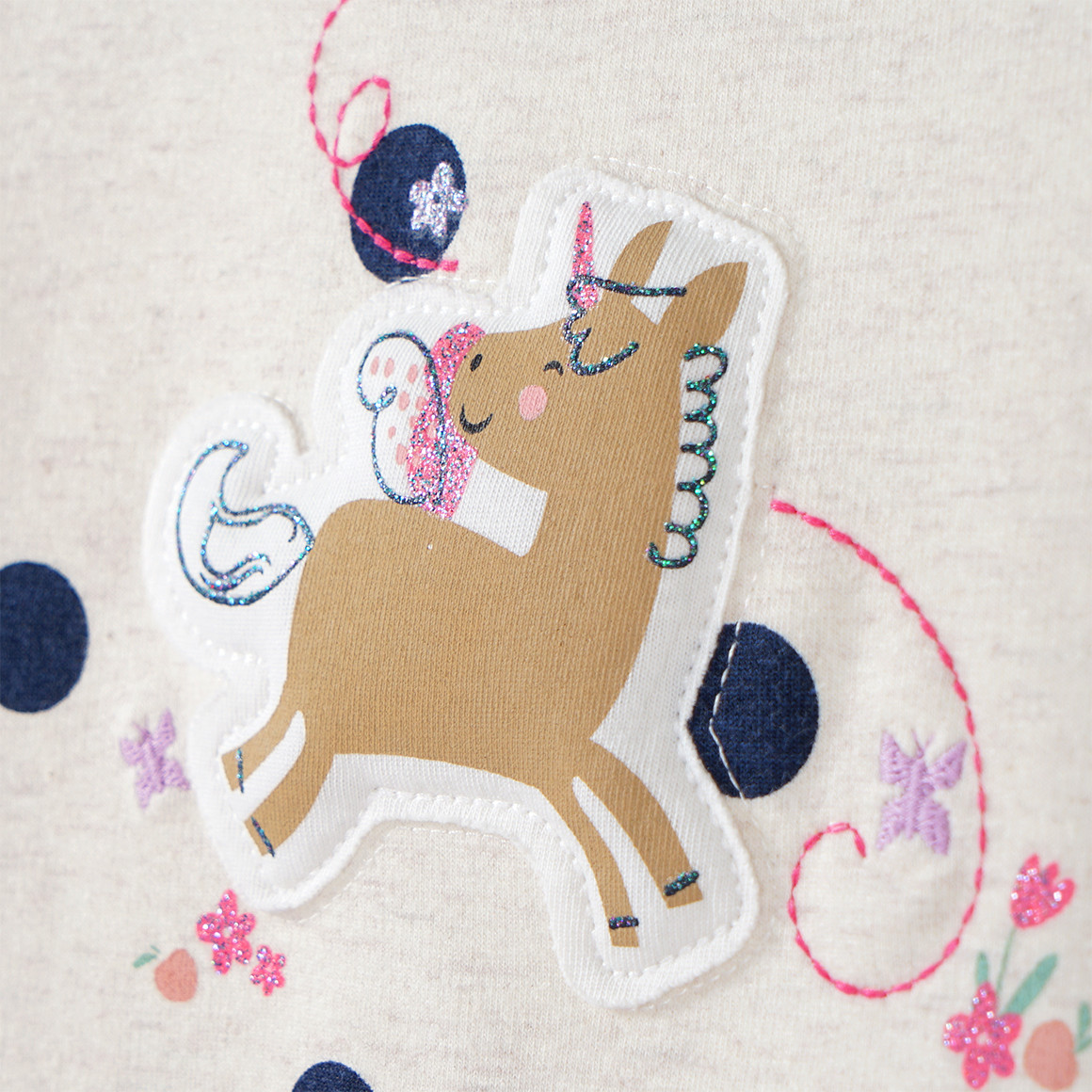 Topomini Baby Sweatshirt mit Einhorn-Applikation creme