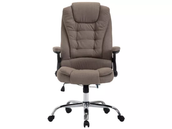 Chaise de bureau - Tissu & Métal chromé - Taupe - Thor
