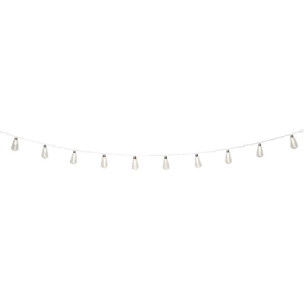 Guirlande solaire ampoules effet vintage 10 LED blanc chaud 3,7 m