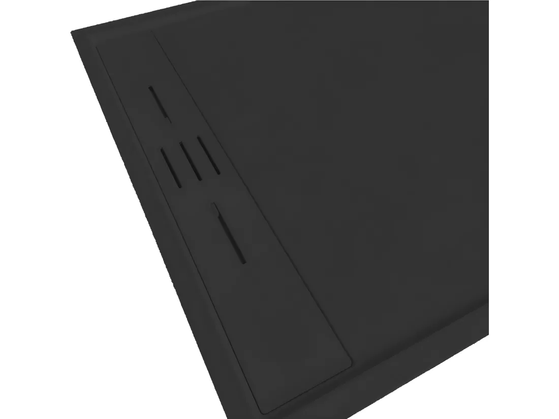 Receveur de douche 80 x 160 cm extra plat SALVI en SoliCast® surface ardoisée noir