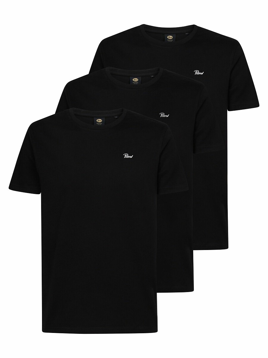 INDÚSTRIAS PETROLÍFERAS<br>Conjunto de 3 camisetas lisas de gola redonda