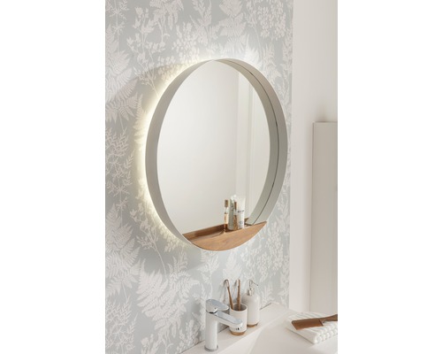 LED badkamerspiegel Agitar wit 70 cm rond