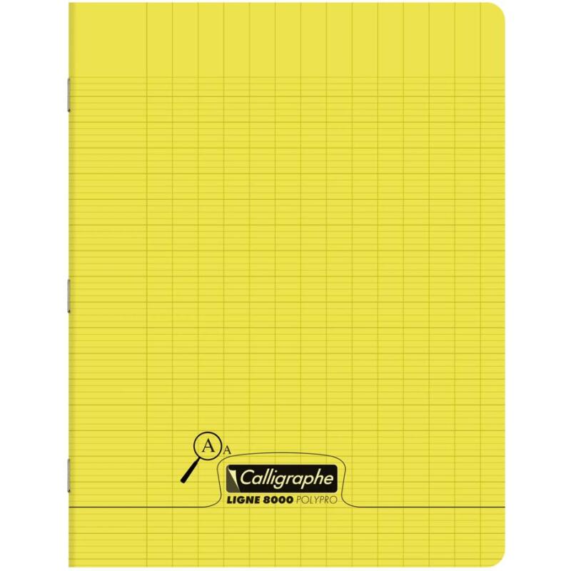 Cahier piqué 8000 POLYPRO Déficients visuels 17x22 cm 48 pages grands carreaux 2,5mm agrandi 10/10 90 g - Assortis