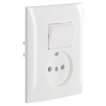 Berker S.1 Stopcontact met Wisselschakelaar Wit