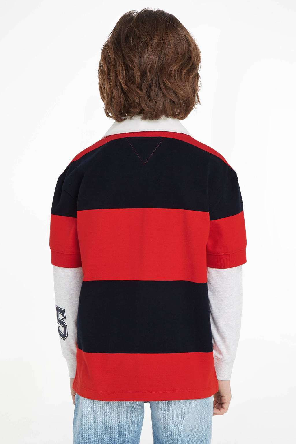 Tommy Hilfiger polo met logo rood/blauw