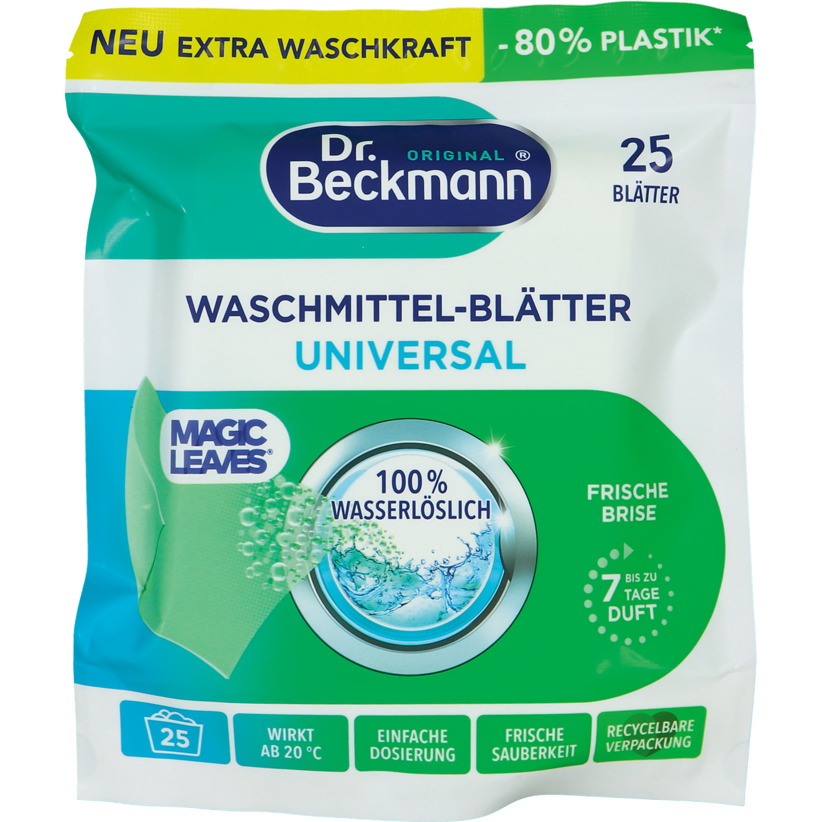 Dr. Beckmann Magic Leaves Waschmittel-Blätter Universal 25 Waschgänge