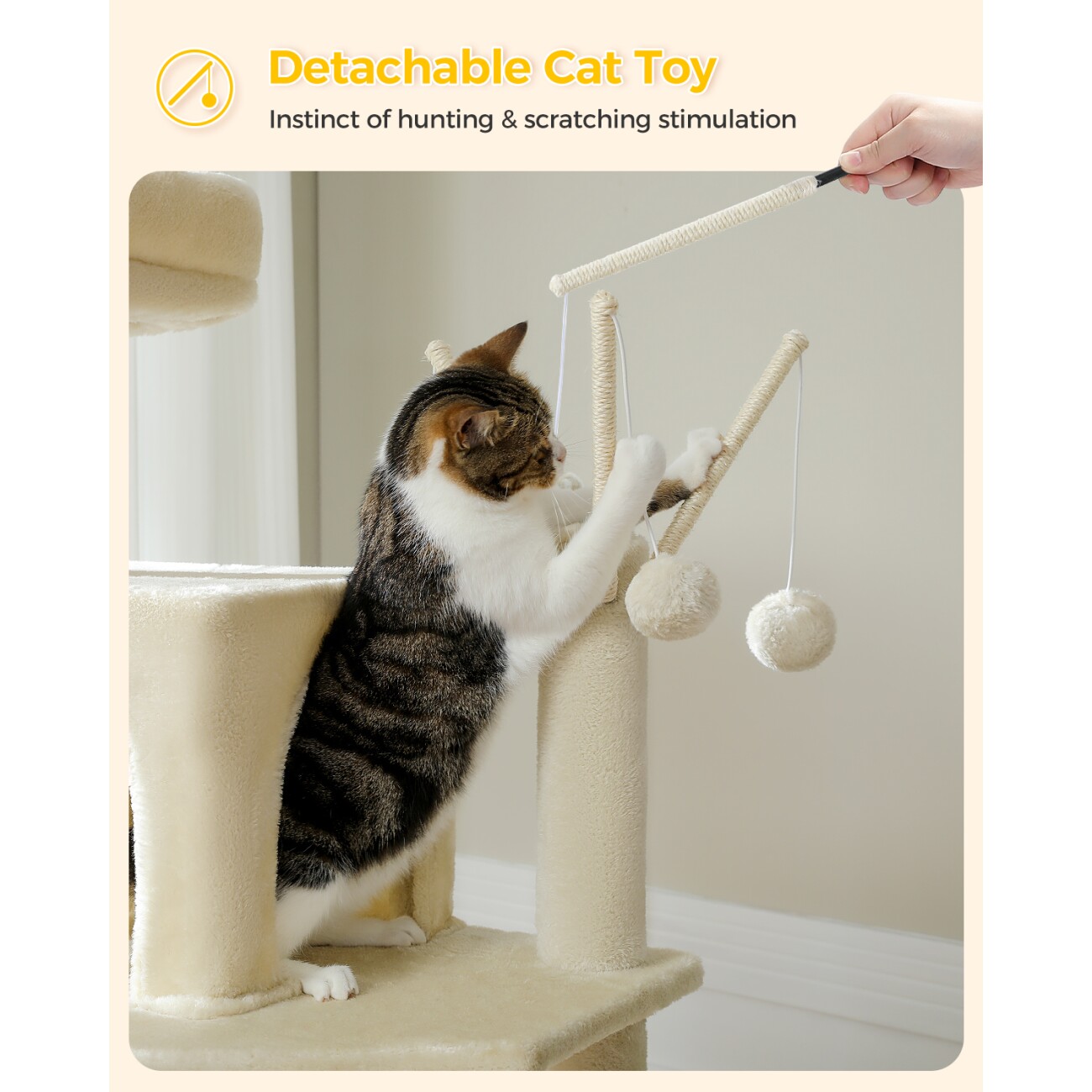 Pawz Road Kratzbaum 175cm große Katzenbaum Sisalstamm
