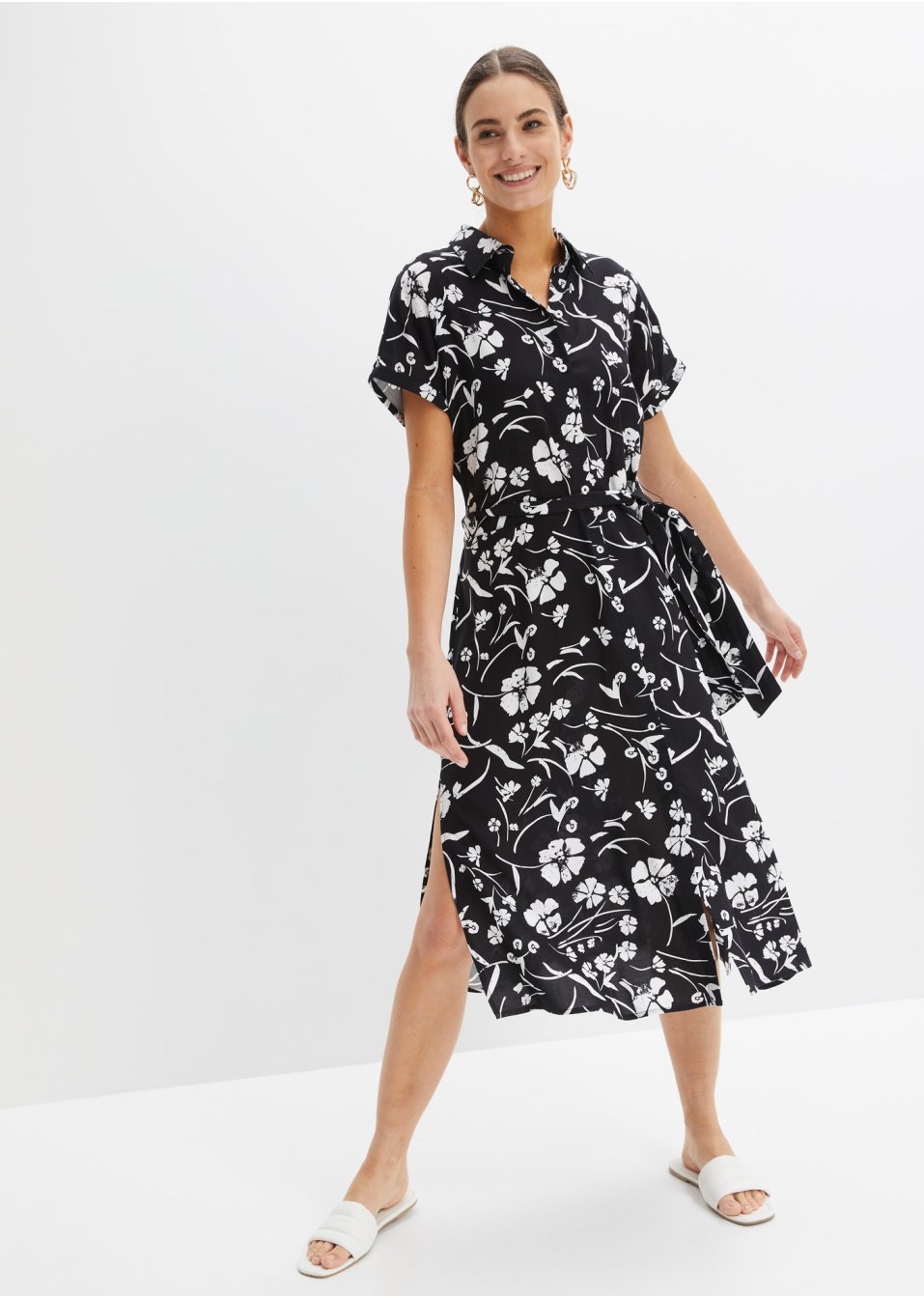 Robe-chemise imprimée en viscose