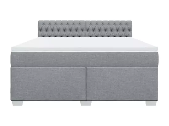 Sommier à lattes de lit avec matelas Gris clair 180x200cm Tissu