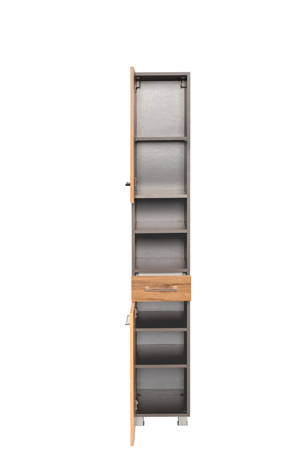 Seitenschrank PARIS - Wotaneiche - grafitgrau - 185 cm hoch