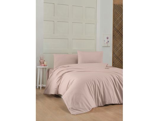 CONCEPT1 - Parure de lit housse de couette Acton 240x220cm + 2 taies 60x60 rose poudre