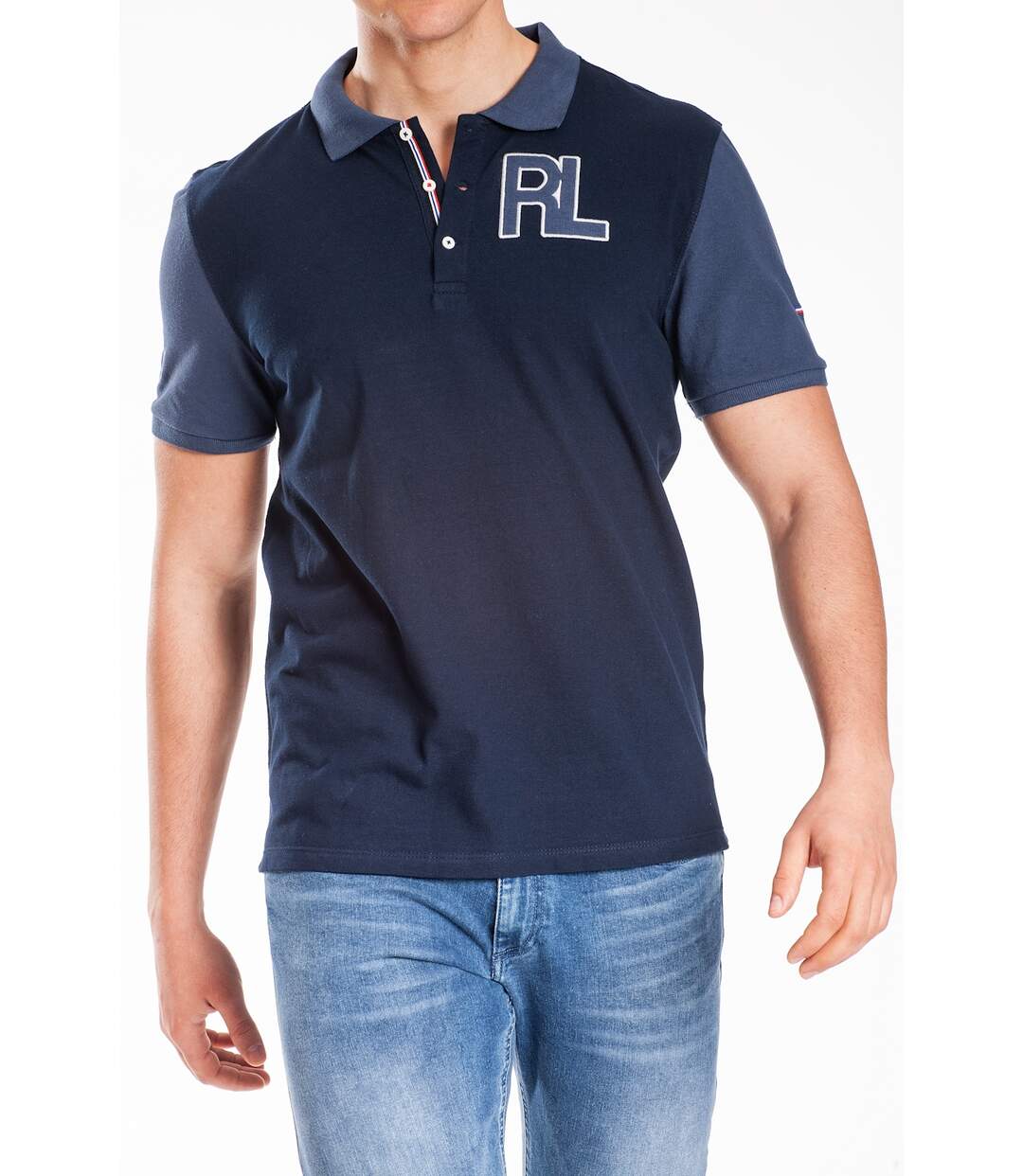 Polo coton bicolore BRUCE gris