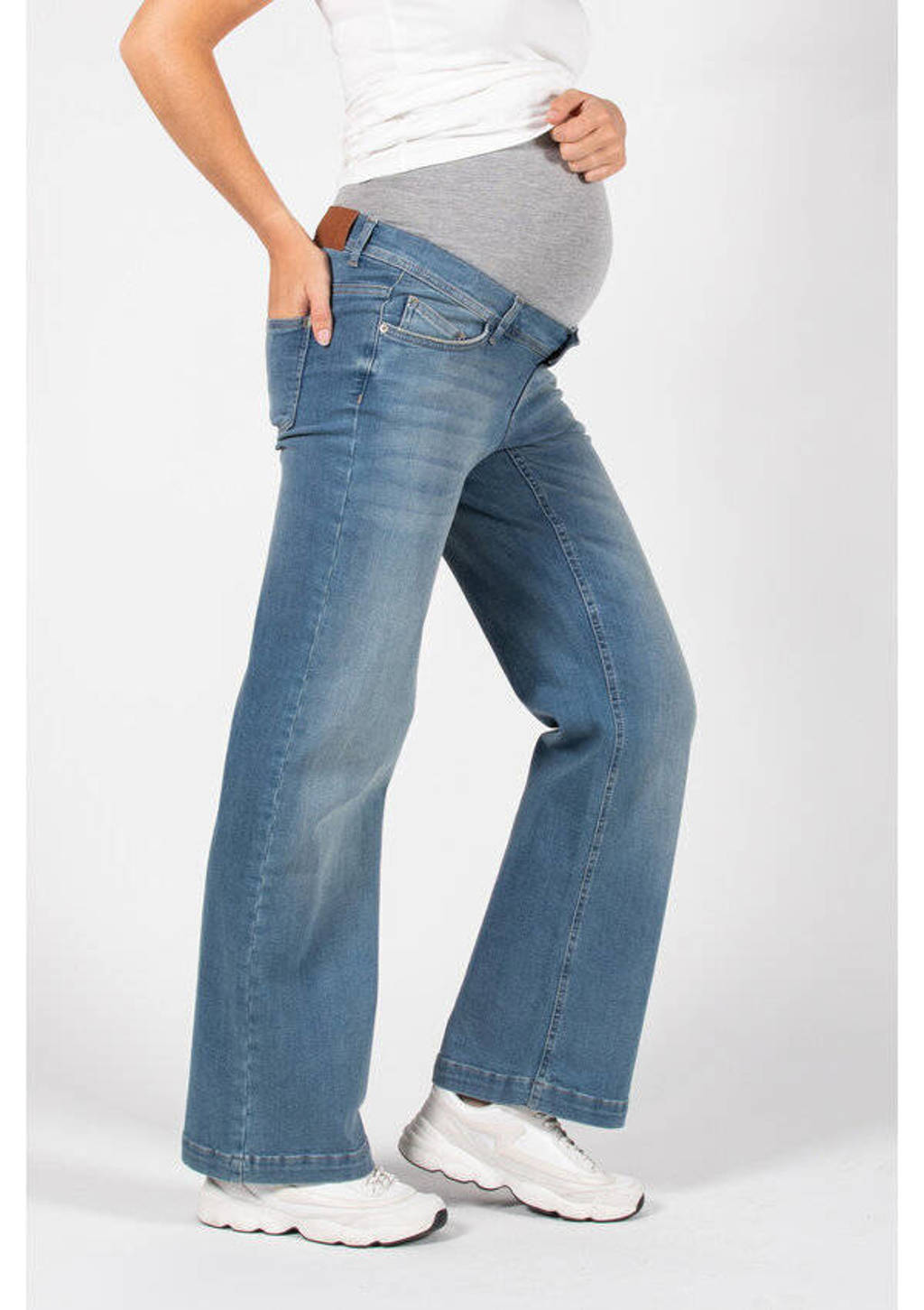 LOVE2WAIT zwangerschaps wide leg jeans used wash