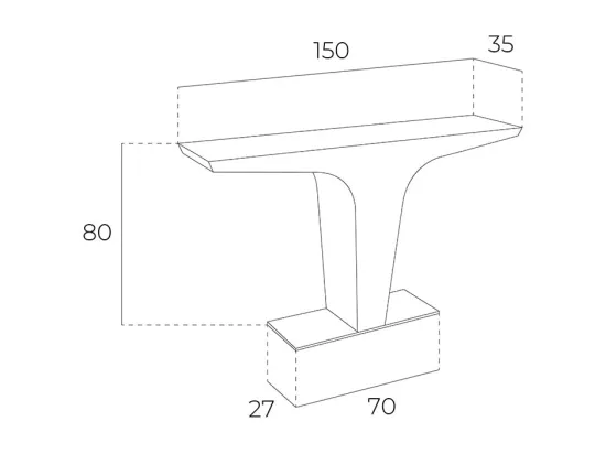 Console design bois noyer et acier chromé Kinta