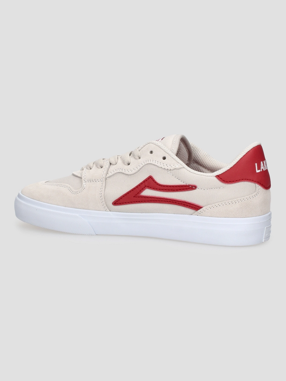 Lakai York Skate Shoes white/red suede
