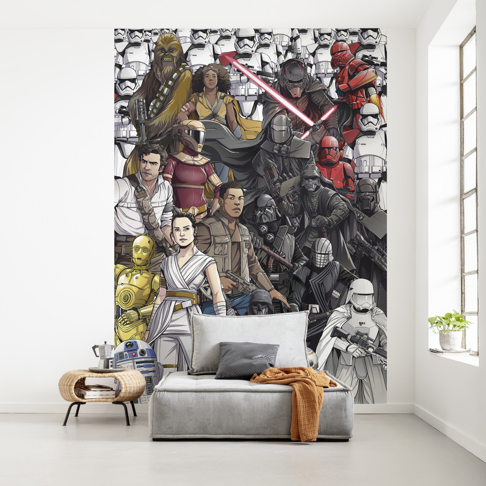 Vlies-Fototapete STAR WARS RETRO CARTOON - bunt - 200x280 cm