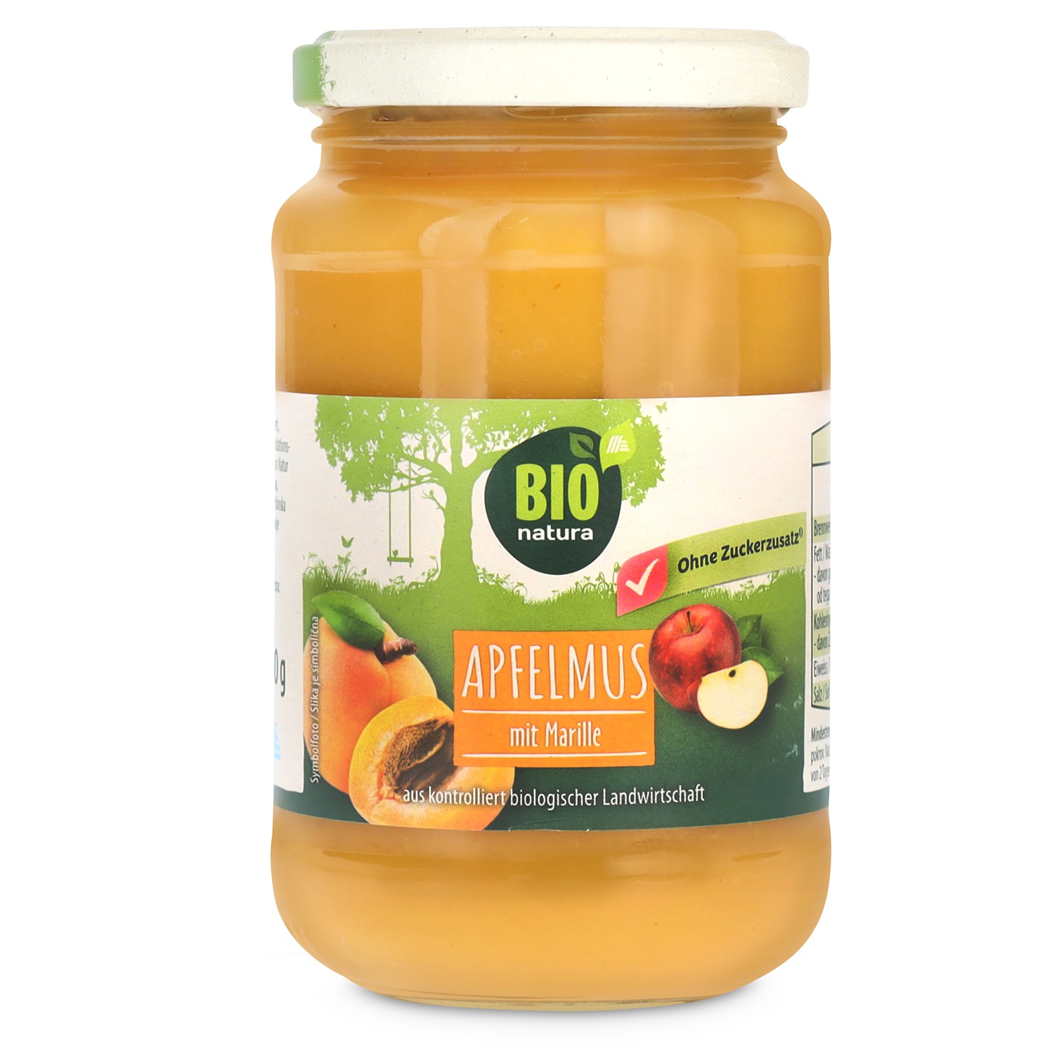 BIO NATURA BIO-Apfelmus mit Frucht, Marille 370 ml