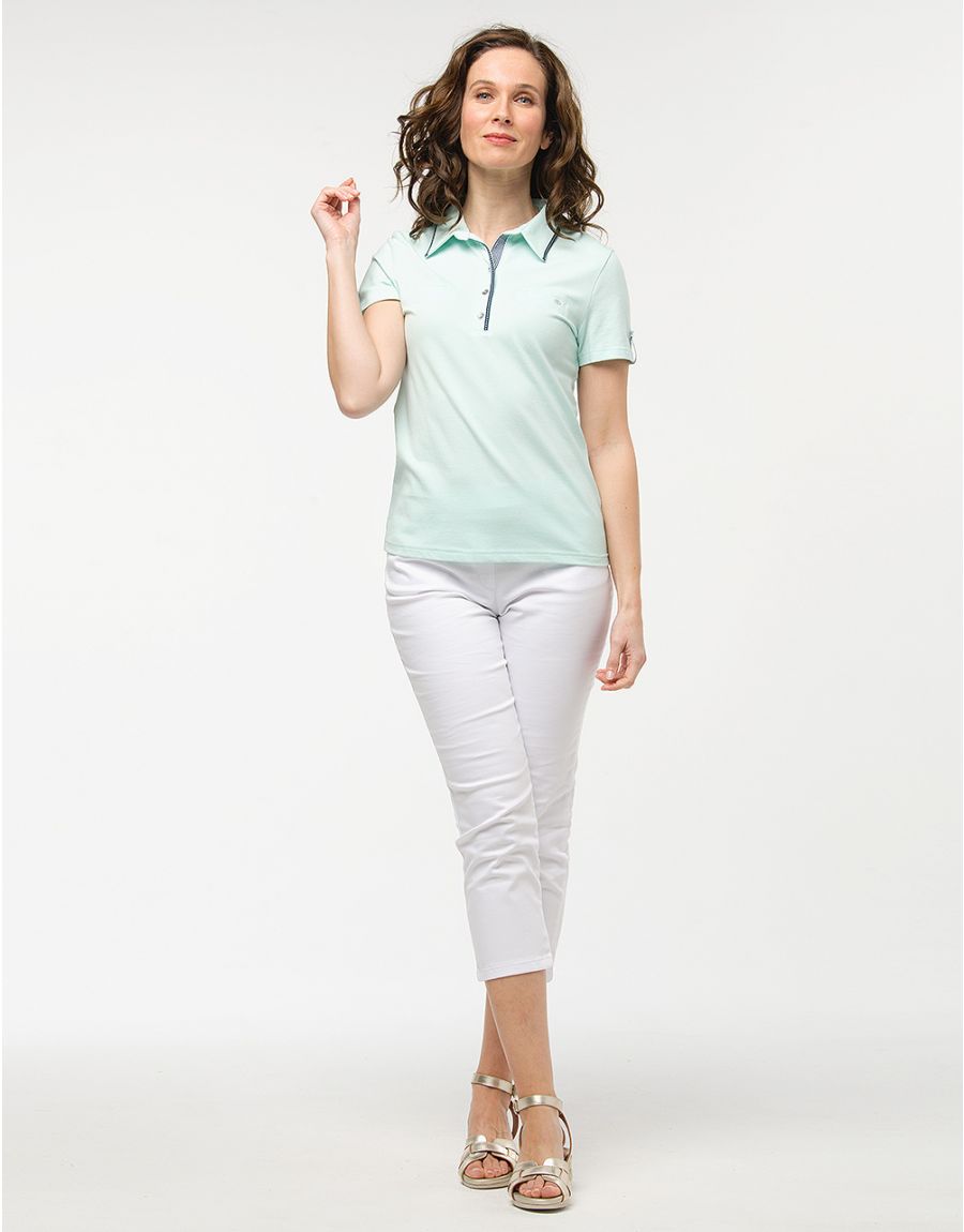 Polo vert d'eau coton
