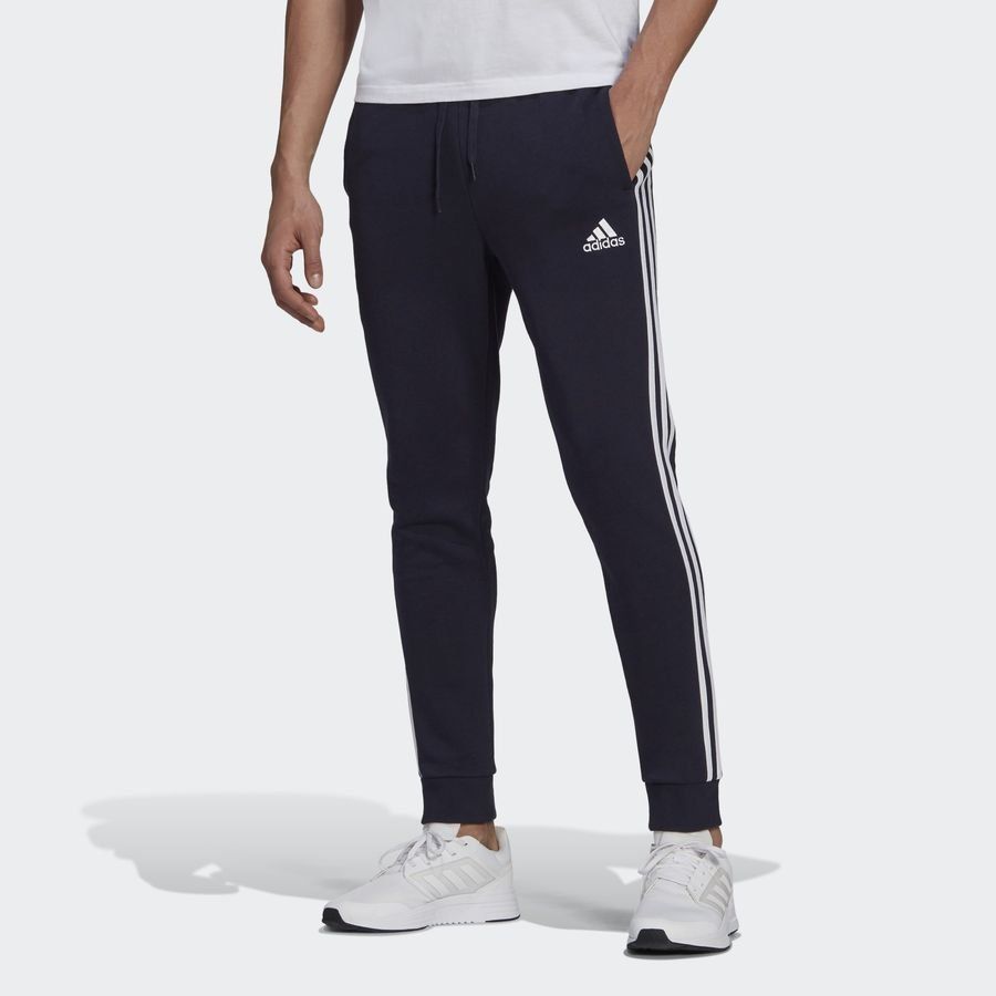 adidas Bas de Survêtement 3-Stripes Fleece - Bleu Marine/Blanc