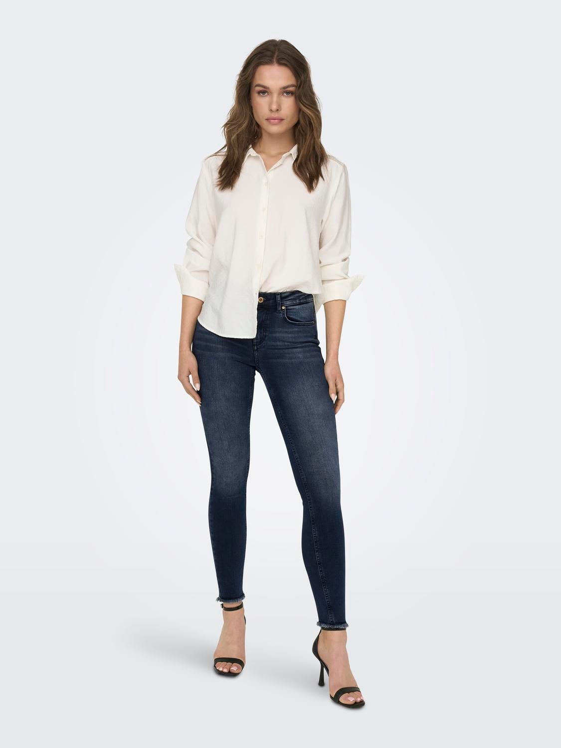 ONLBLUSH Mittlere Taille Skinny Fit Jeans Blue Black Denim