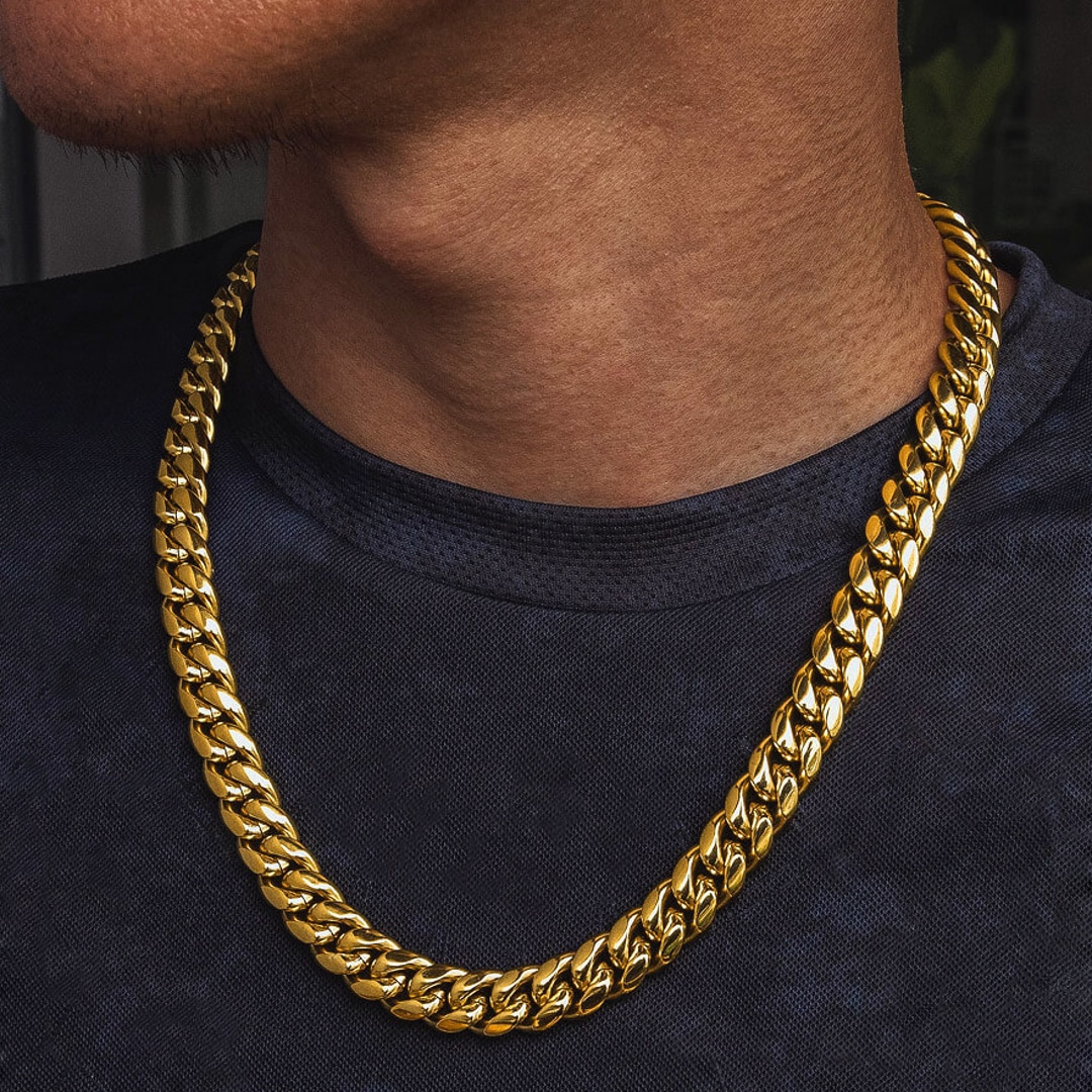 12mm Cuban Link Panzerkette vergoldet
