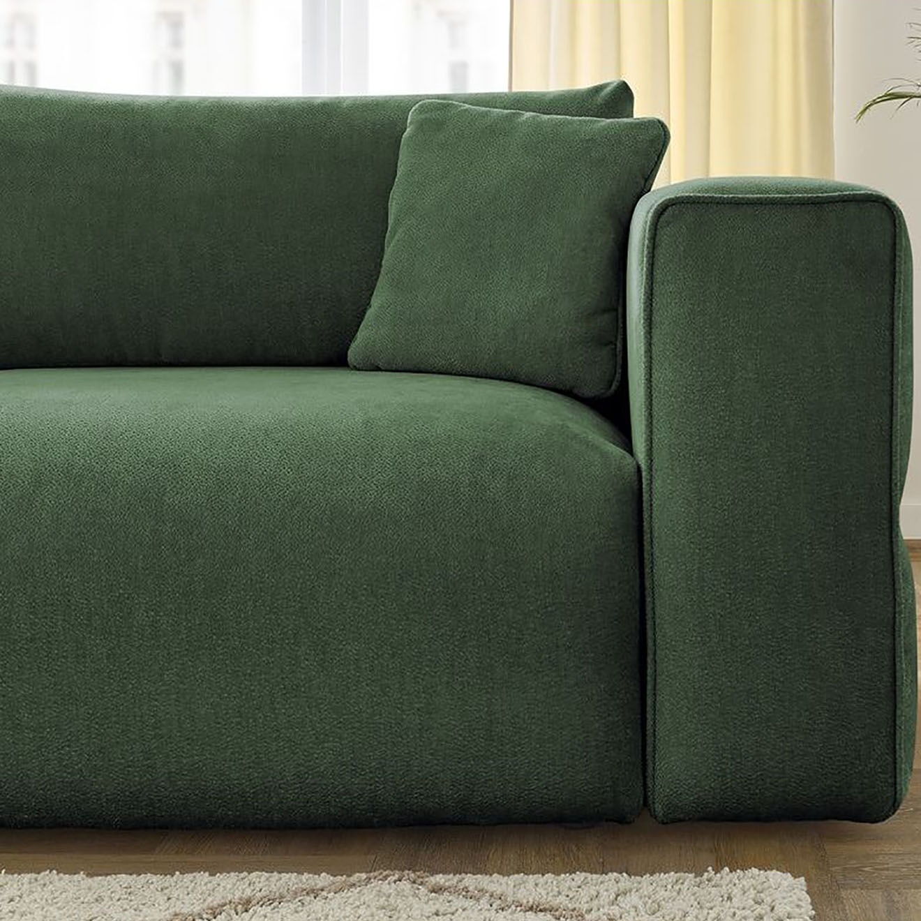 Bobochic Canapé convertible coffre ezechiel vert - 265x109x82 cm