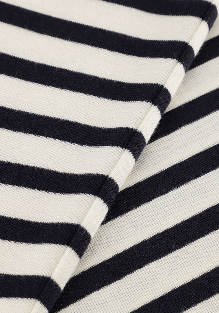 donkerblauwe closed trui basic long sleeve st striped