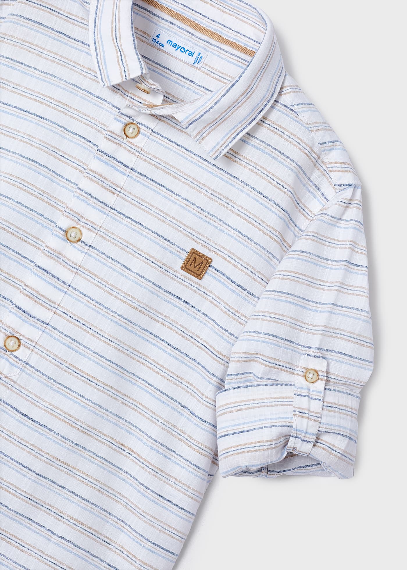 Camisa polo listrada de algodão sustentável para meninos