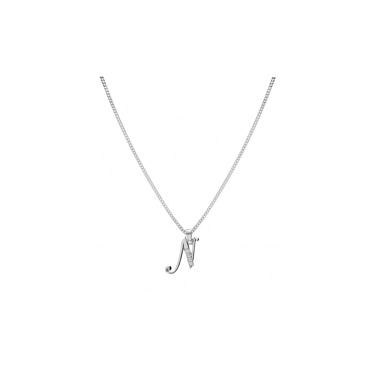 Collier Initiale Argent - Lettre N