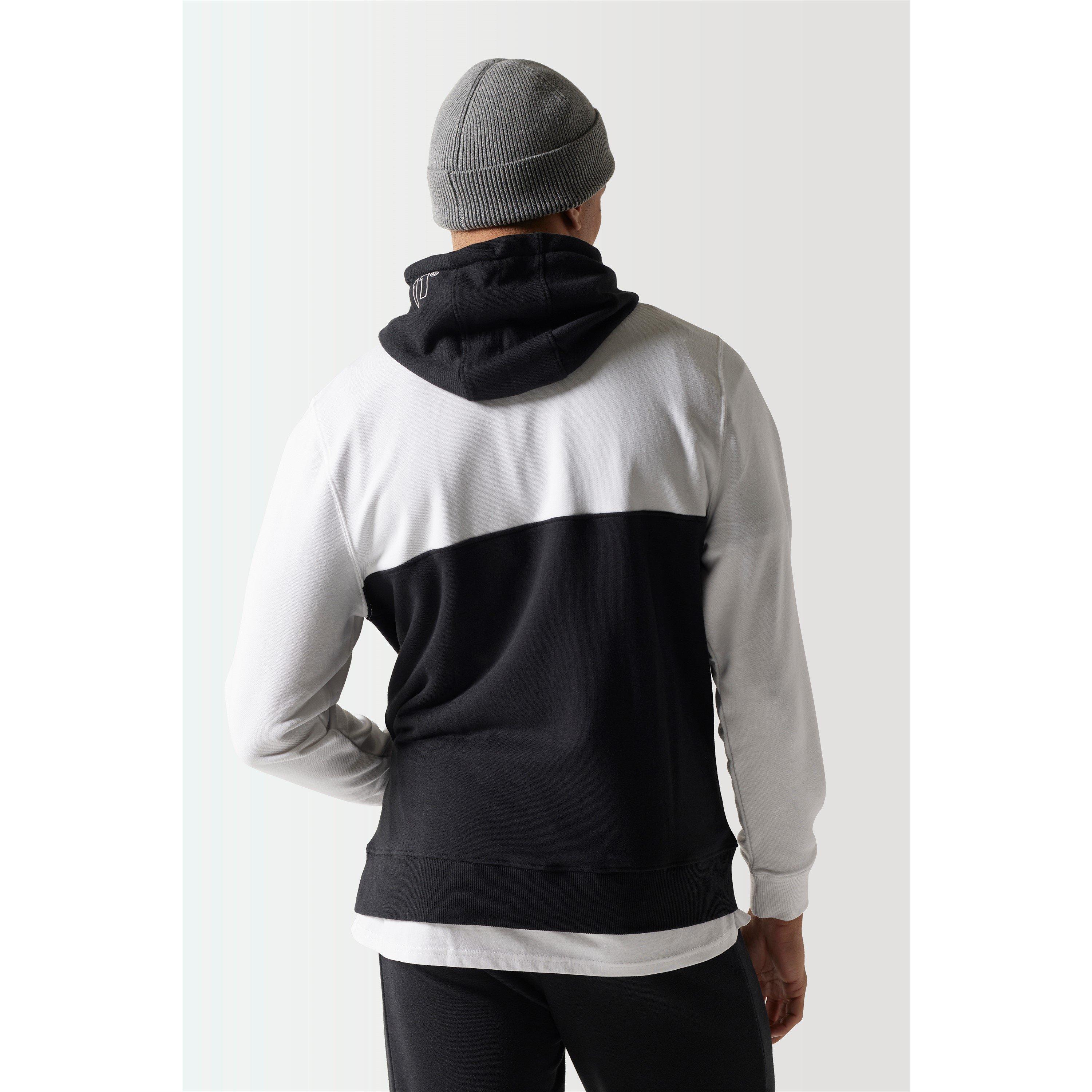 11 Degrees 11D Colour Block Hoodie Black  White