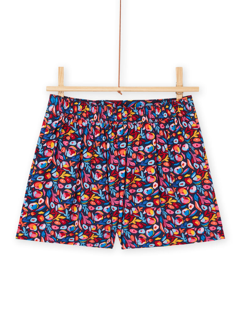 Short multicolore à imprimé fleuri
